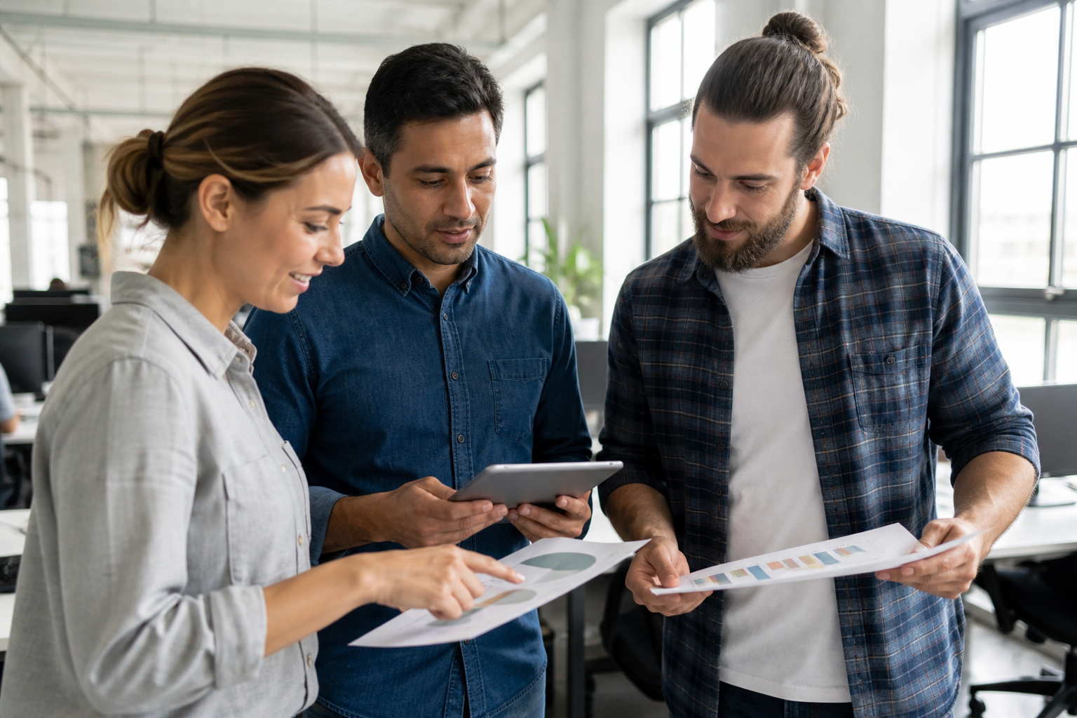 Strategists reviewing campaign performance