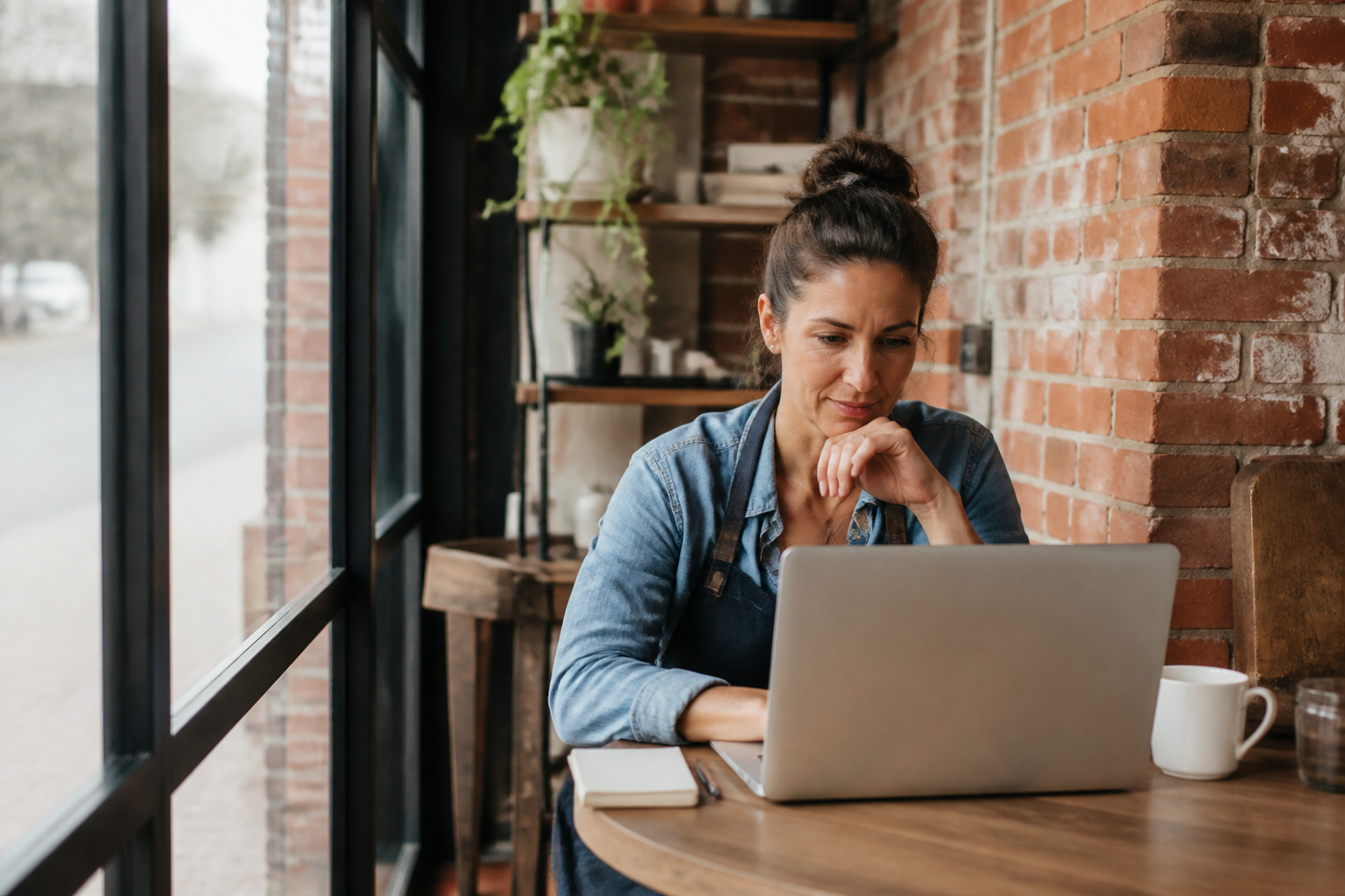 Local business owner reviewing search visibility